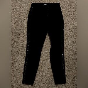 Sequin stripe black express jeggings
